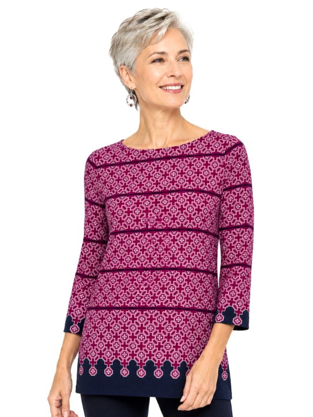 Charter Club Boat Neck Button Shoulder Top